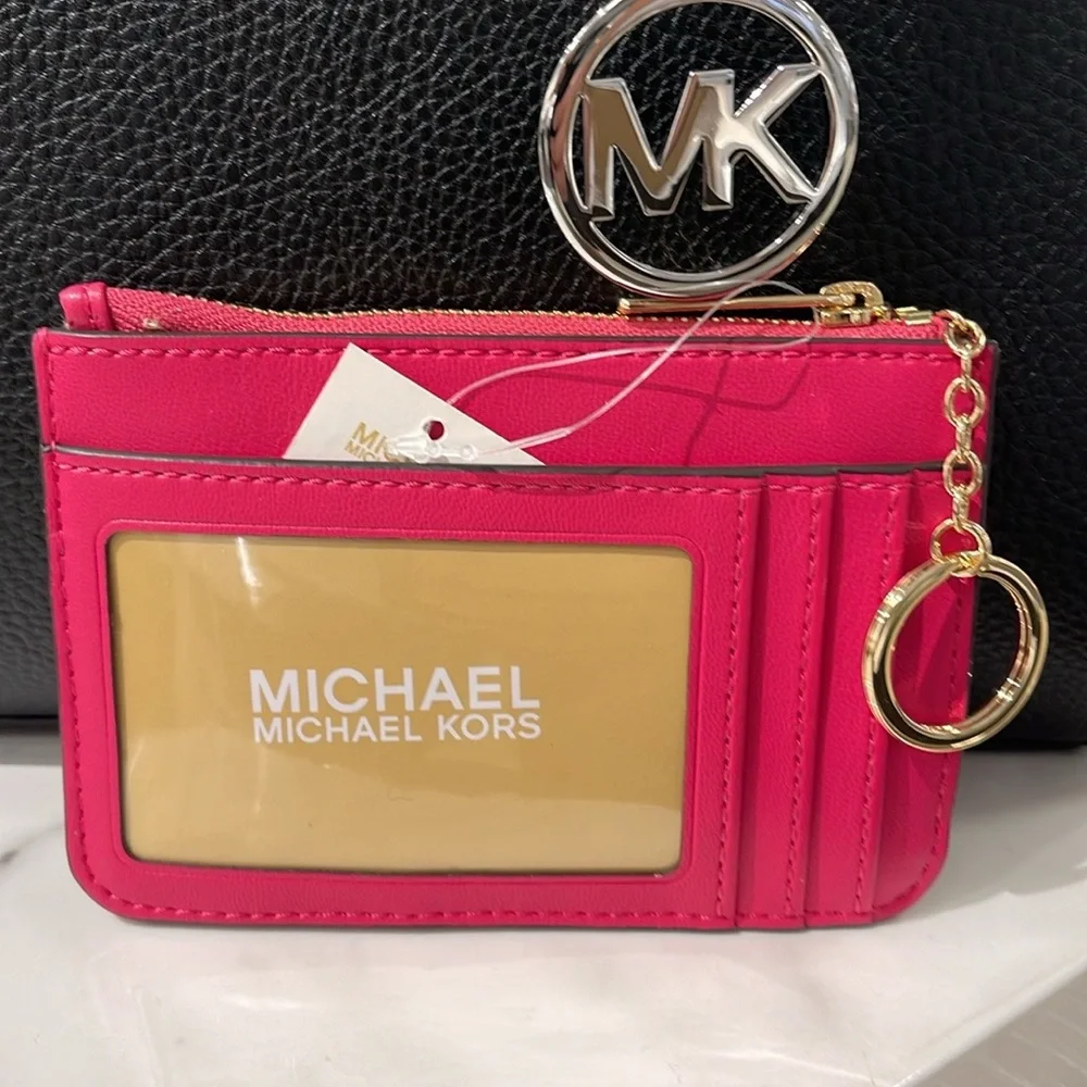 MICHAEL KORS
Jet Set Travel Small Top Zip Coin Pouch With ID 
Electric Pink 
NWT - Picture 3 of 16